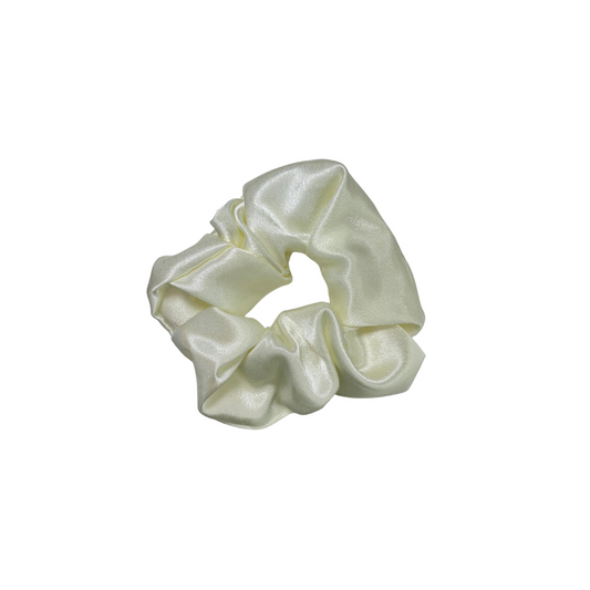 white satin big scrunchie